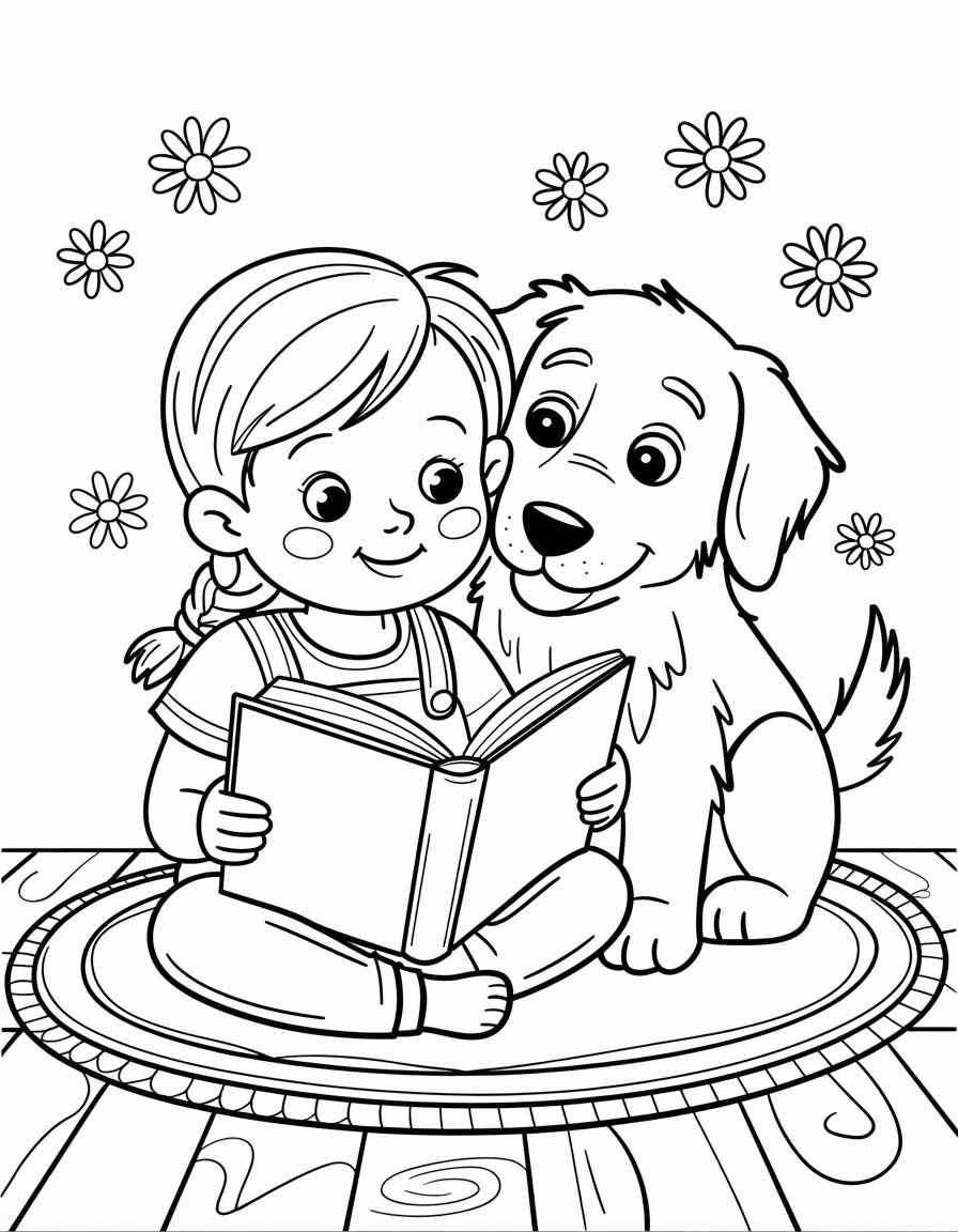 Dog and Child Reading